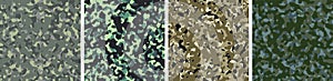 4 Camouflage Background Set Pattern Design Vector