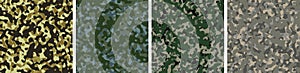 4 Camouflage Background Set Pattern Design Vector