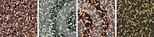 4 Camouflage Background Set Pattern Design Vector