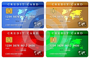 4 color credit or debit card design template