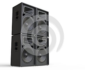 4 Concert Loudspeakers - side view