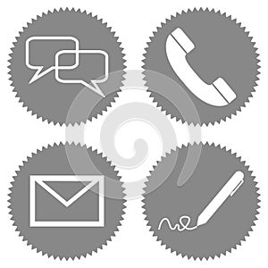 4 Contact Buttons grey for Business or Web