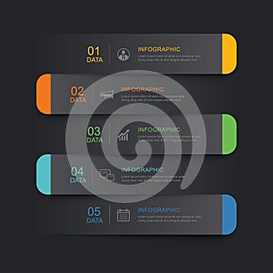 4 data infographics tab paper index template. Illustration business abstract background