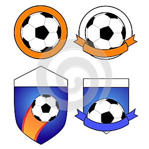 4 different soccer badges