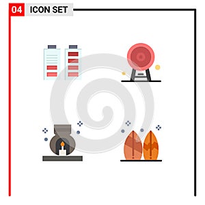 4 Flat Icon concept for Websites Mobile and Apps acumulator, burner, full, ferris wheel, scent