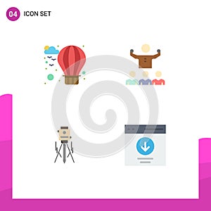 4 Flat Icon concept for Websites Mobile and Apps air, building, encourage, mentorship, level