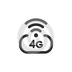 4 g high speed wireless internet vector icon isolated on white background