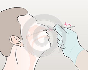 4-insert the swab into the nostril