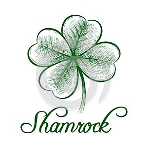 4-leaf shamrock engraving