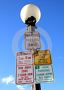 4 parking signs for one slot