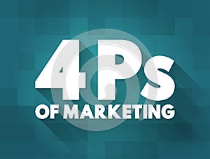 4 Ps of Marketing - foundation model for businesses, historically centered around product, price, place, and promotion, text