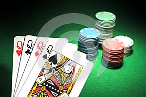 4 Queens poker cards