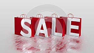 4 shopping bags making word - SALE