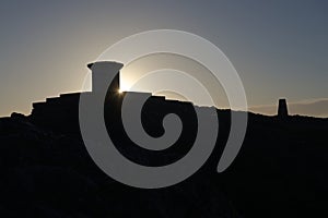 4 - Silhouette ridge at malvern hill summit, trig point and toposcope