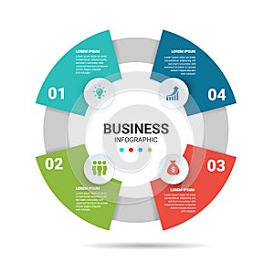 4 step infographic options circle diagram Business options