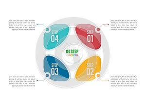 4 step infographic pie chart with color concept. used for business presentation, powerpoint presentation, PPT, word, etc.