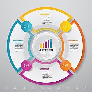 4 steps cycle chart infographics elements for data presentation.