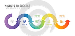 4 Steps Infographics - Timeline