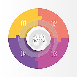 4 steps process modern infographic diagram