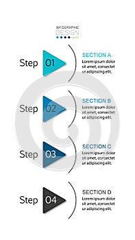 The 4 steps represent the work and describe the processes such as company or business. infographic design