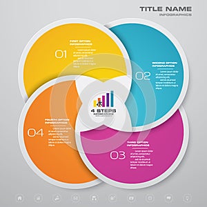 4 steps simple&editable process chart infographics element.