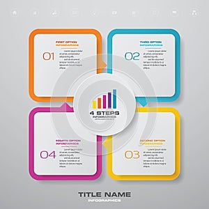 4 steps simple&editable process chart infographics element.