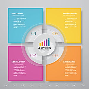 4 steps simple&editable process chart infographics element.