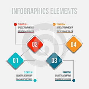 4 steps timeline infographic template