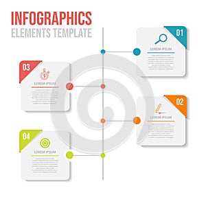 4 steps timeline infographic template