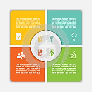 4 steps timeline infographic template