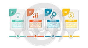 4 steps timeline infographic template