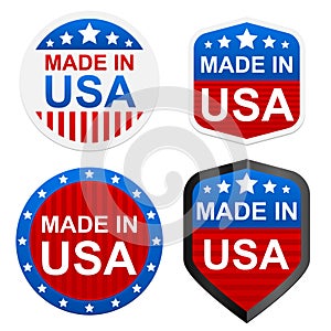 4 stickers - Made in USA