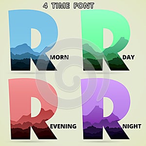 4 Time 4 tone color Font R