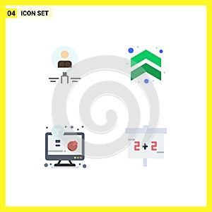 4 Universal Flat Icons Set for Web and Mobile Applications find, arrows, human, resource, direction