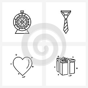 4 Universal Icons Pixel Perfect Symbols of music player; love; media; garments; like