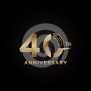 40 Anniversary Gold Numbers Design For Best Moment