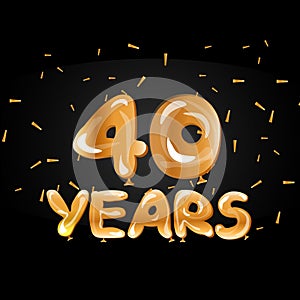 40 Anniversary Logo Celebration with Golden balloon