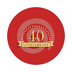 40 anniversary sign. Element of anniversary sign. Premium quality graphic design icon in badge style. One of anniversary collectio