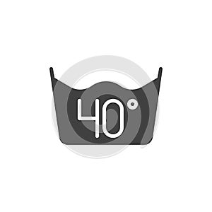 40 C or 105 F, water temperature washing vector icon