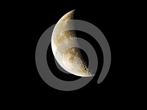 40% illuminated Waning Crescent moon in sky