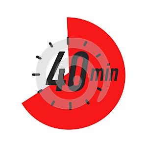 40 minutes timer symbol color style