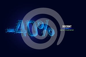 40 percent discount low poly vector illustration