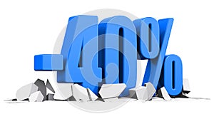 40 percent sale and discount advertisement concept