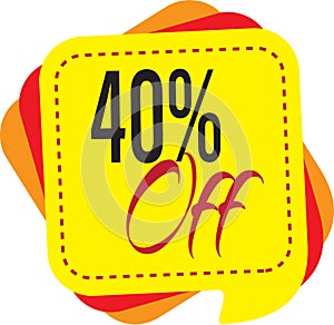 40 Percentage discount icon template design illustration