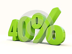 40% percentage rate icon on a white background