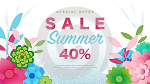 40% Special Offer Summer Sale Discount Vector