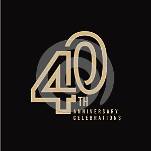 40 Th Anniversary Celebration Vector Template Design Illustration