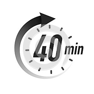 40 timer minutes symbol black style