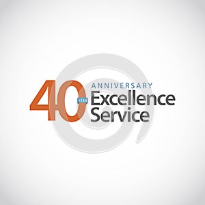 40 Year Anniversary Excellence Service Vector Template Design Illustration