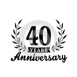 40 years anniversary celebration logotype. 40th anniversary logo. Vector and illustration.